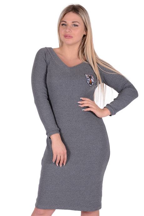 Платье П 713 (меланж серый) 